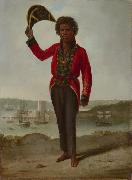 Portrait of Bungaree, a native of New South Wales, with Fort Macquarie, Sydney Harbour, Augustus Earle